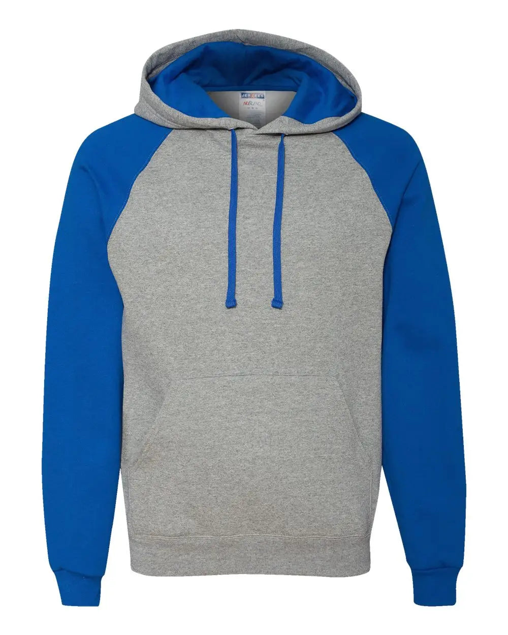 Jerzees 96cr Nublend Colorblocked Raglan Hooded Sweatshirt - Oxford Royal