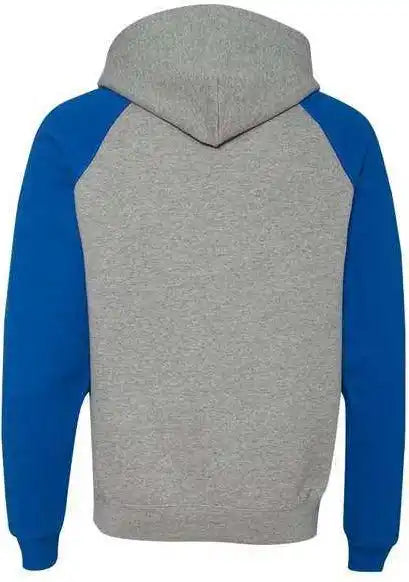 Jerzees 96cr Nublend Colorblocked Raglan Hooded Sweatshirt Oxford Royal