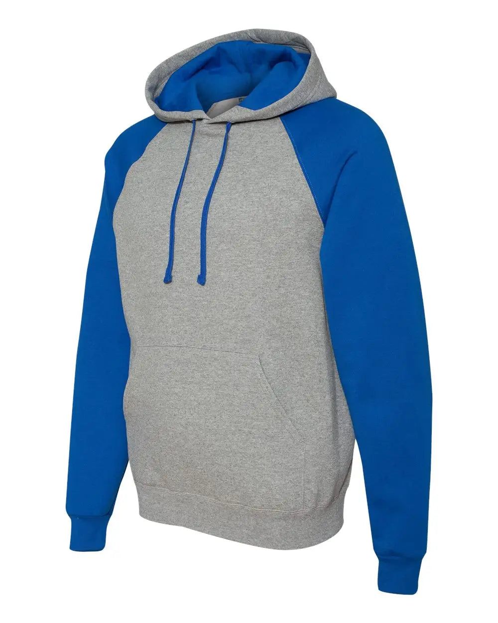 Jerzees 96cr Nublend Colorblocked Raglan Hooded Sweatshirt - Oxford Royal