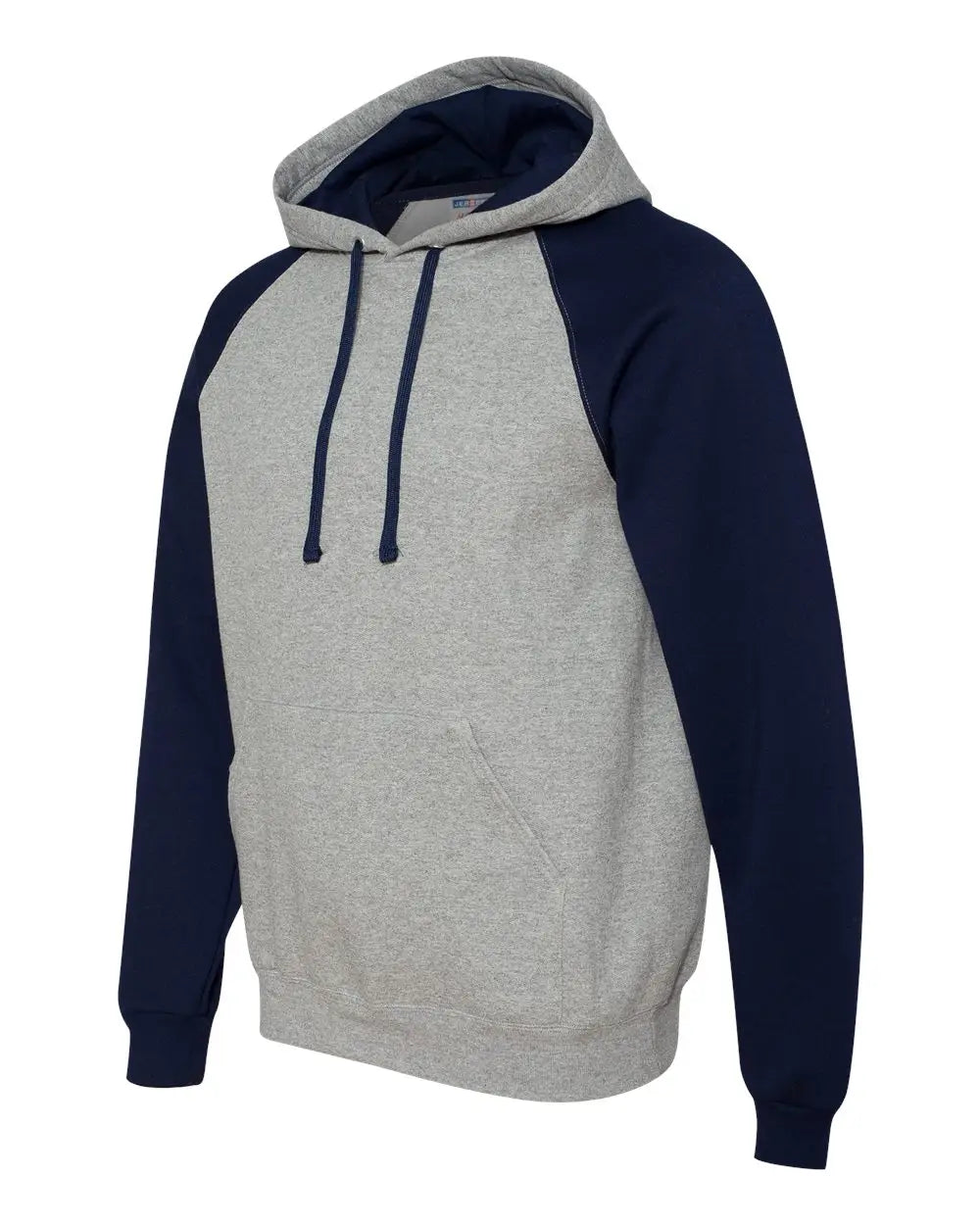 Jerzees 96cr Nublend Colorblocked Raglan Hooded Sweatshirt - Oxford J. Navy