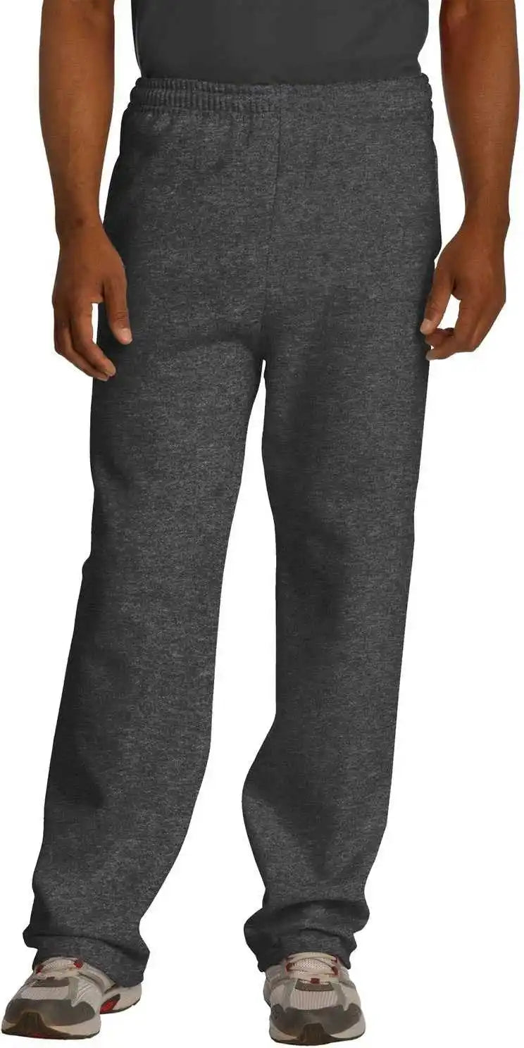 Jerzees 974mp Nublend Open Bottom Pant with Pockets - Black Heather