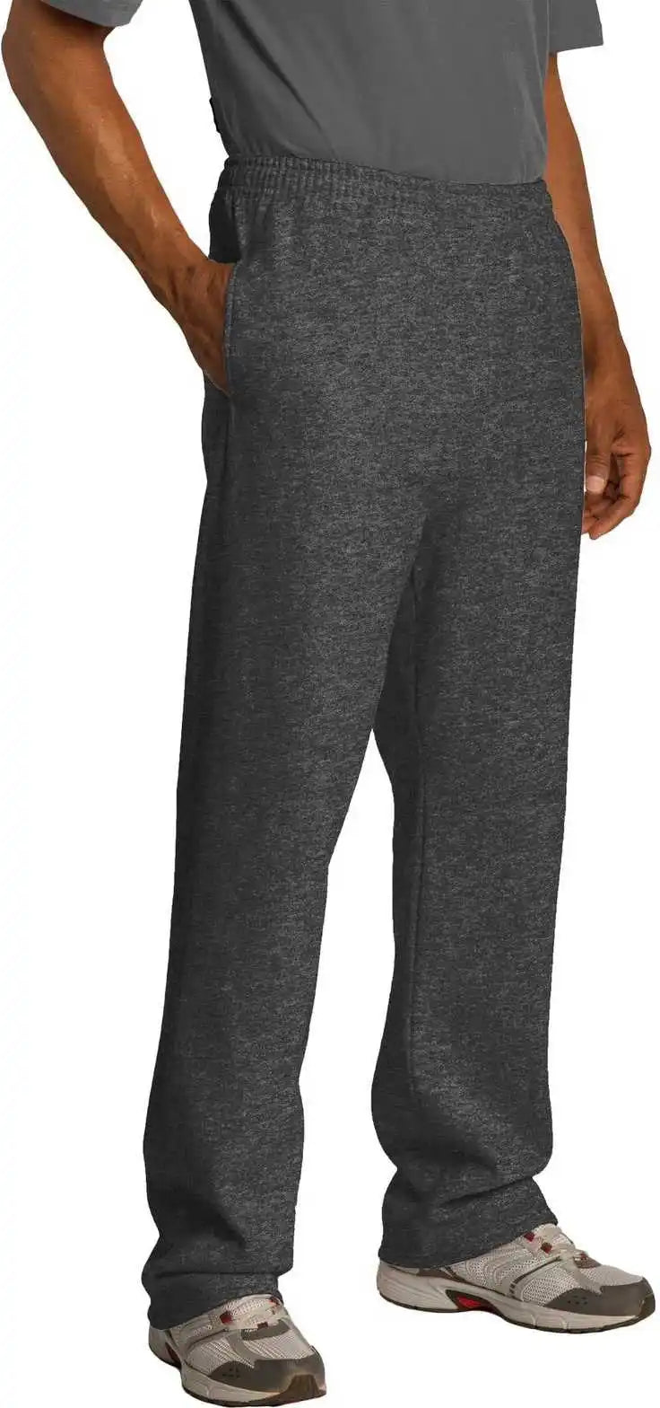 Jerzees 974mp Nublend Open Bottom Pant with Pockets - Black Heather