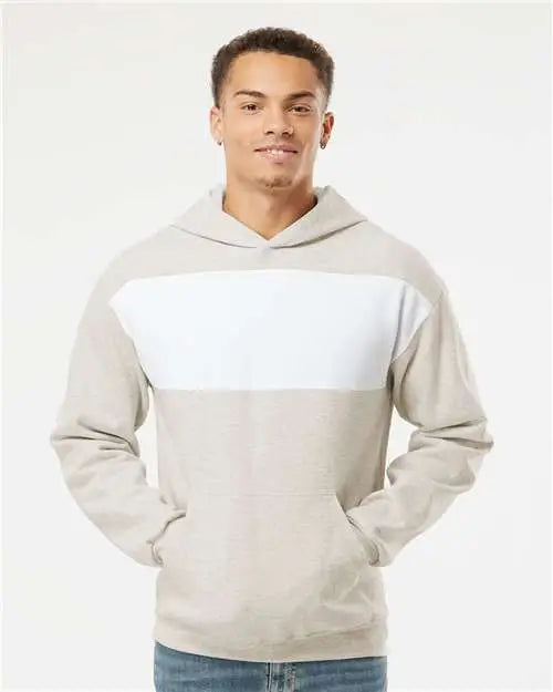 Jerzees 98cr Nublend® Billboard Hooded Sweatshirt - Oatmeal Heather White