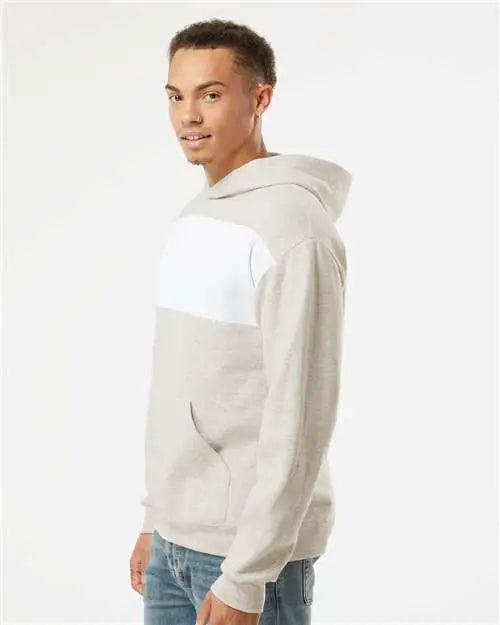 Jerzees 98cr Nublend® Billboard Hooded Sweatshirt - Oatmeal Heather White