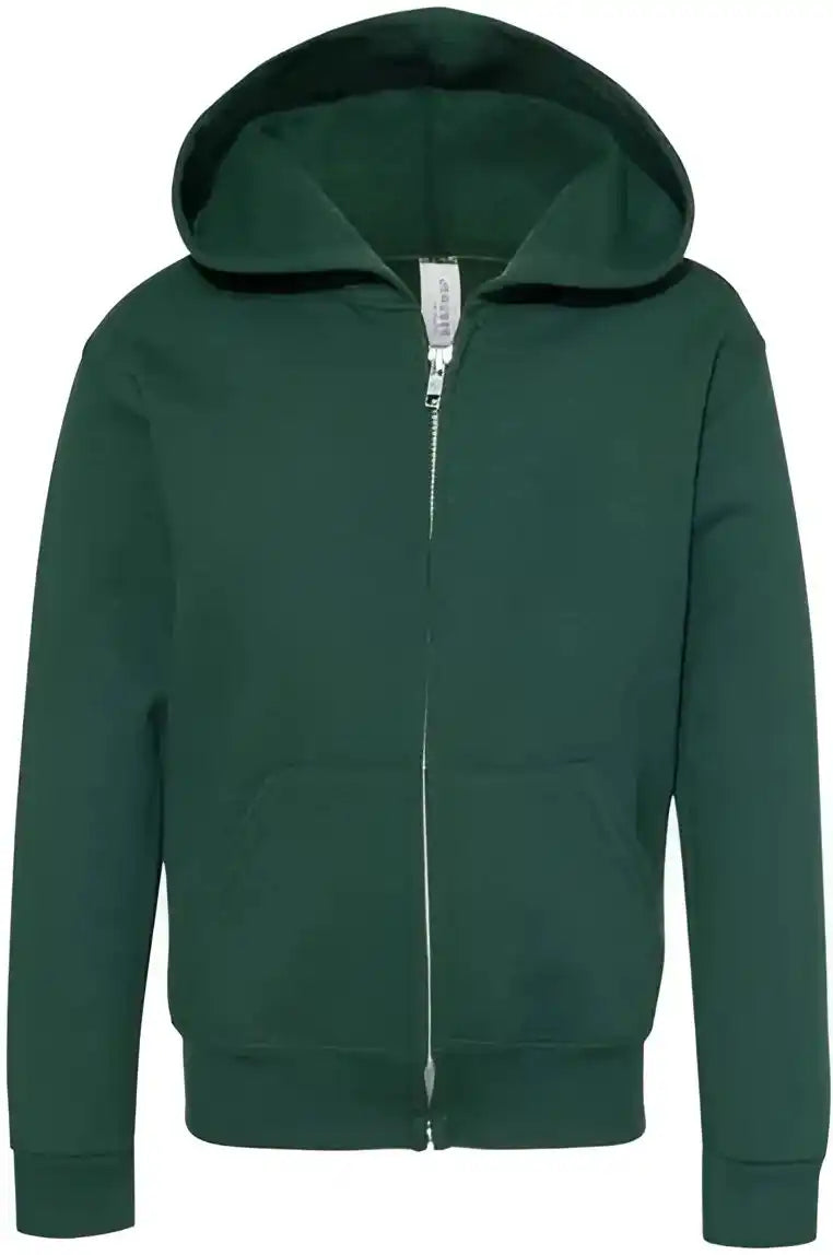 Jerzees 993br Nublend Youth Full-zip Hooded Sweatshirt - Forest