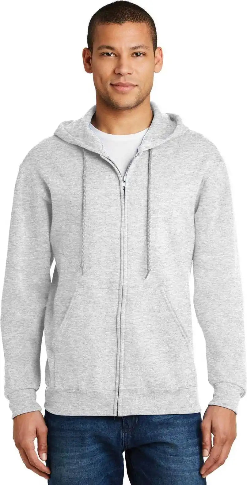 Jerzees 993m Nublend Full Zip Hooded Sweatshirt Ash