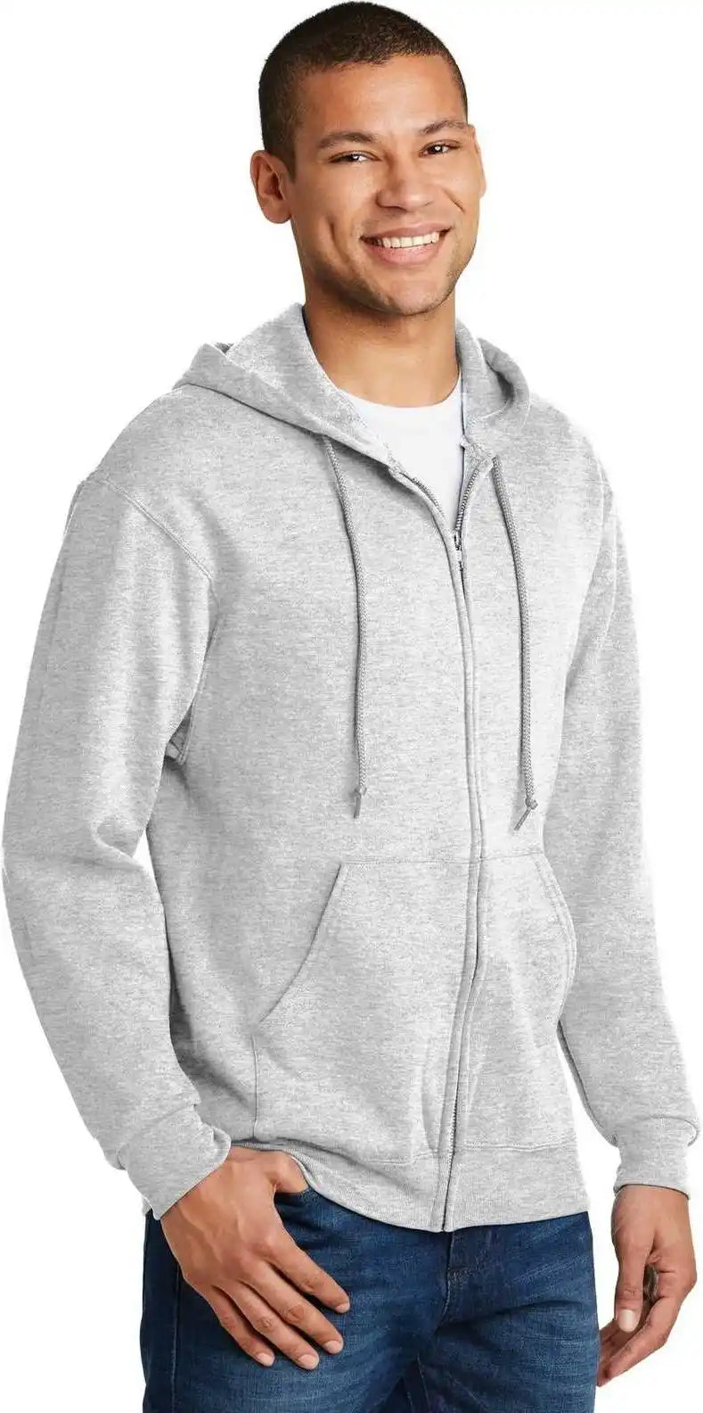 Jerzees 993m Nublend Full Zip Hooded Sweatshirt Ash
