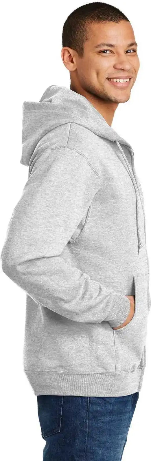 Jerzees 993m Nublend Full Zip Hooded Sweatshirt Ash