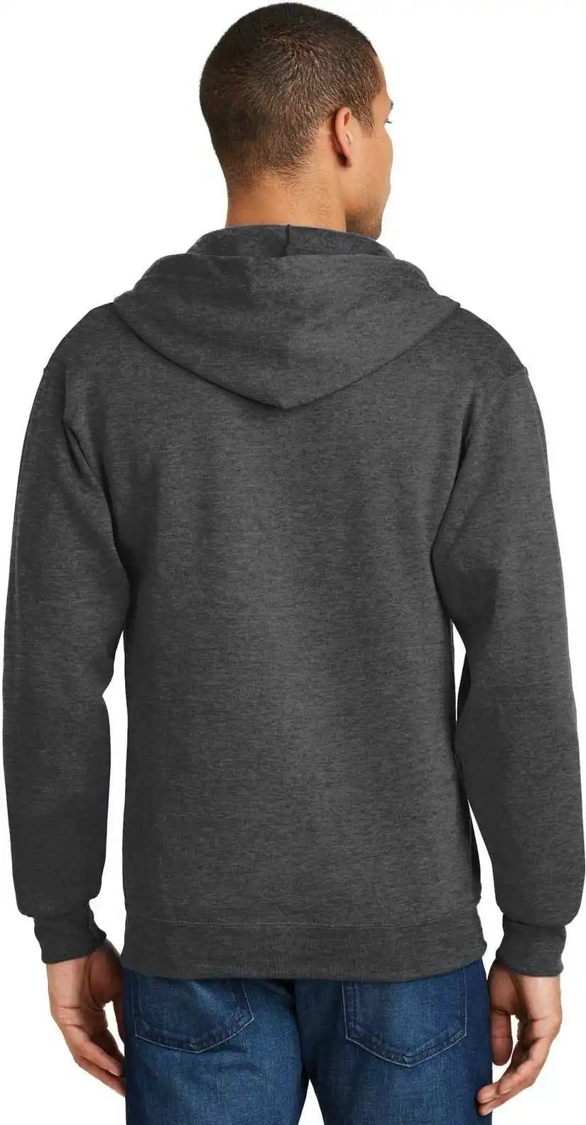 Jerzees 993m Nublend Full Zip Hooded Sweatshirt Black Heather