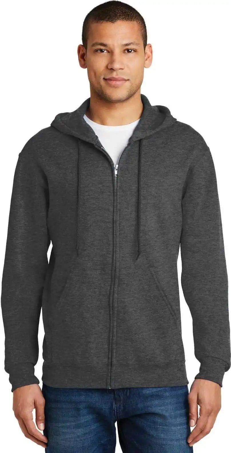 Jerzees 993m Nublend Full Zip Hooded Sweatshirt Black Heather