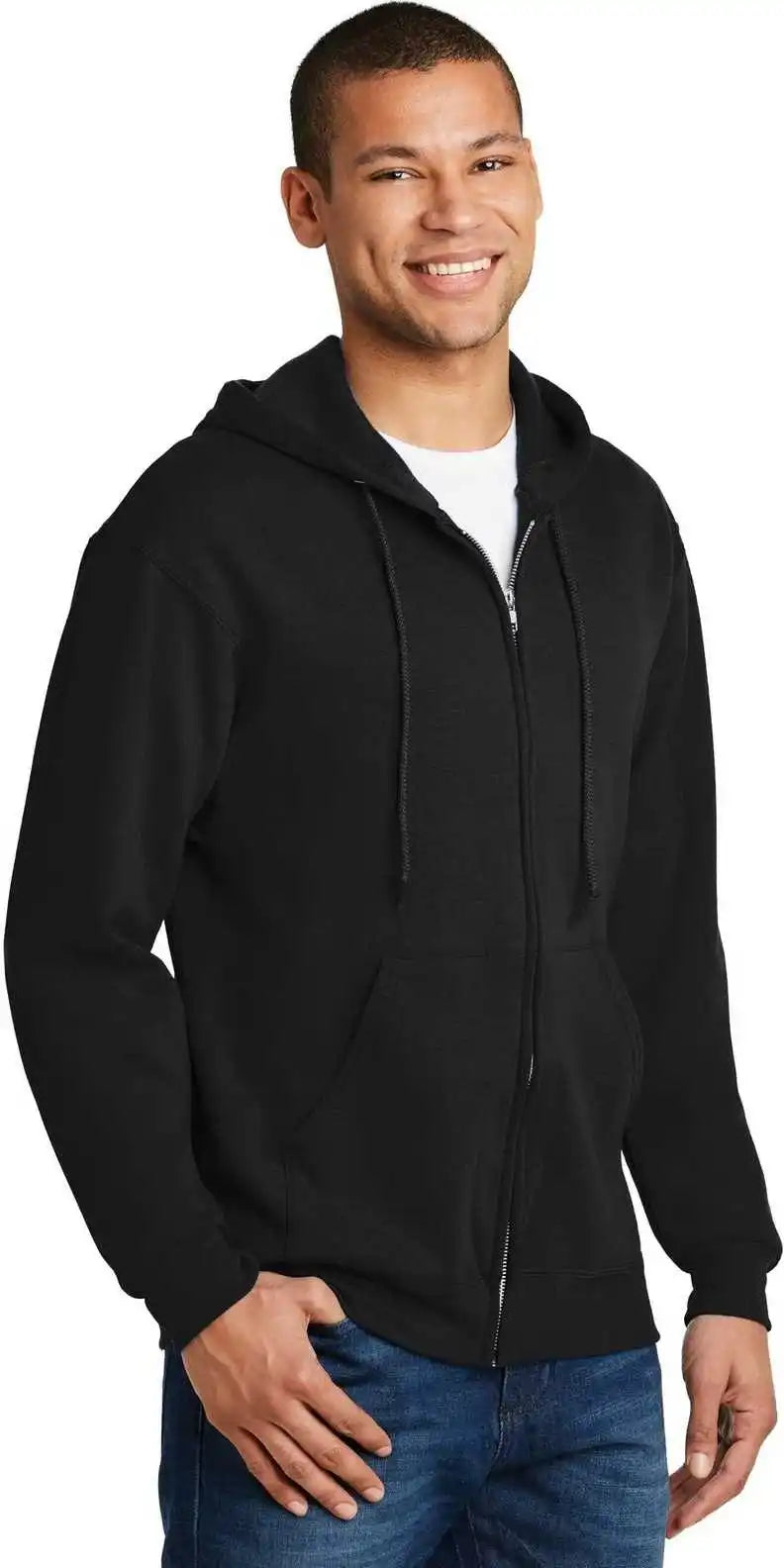 Jerzees 993m Nublend Full Zip Hooded Sweatshirt Black