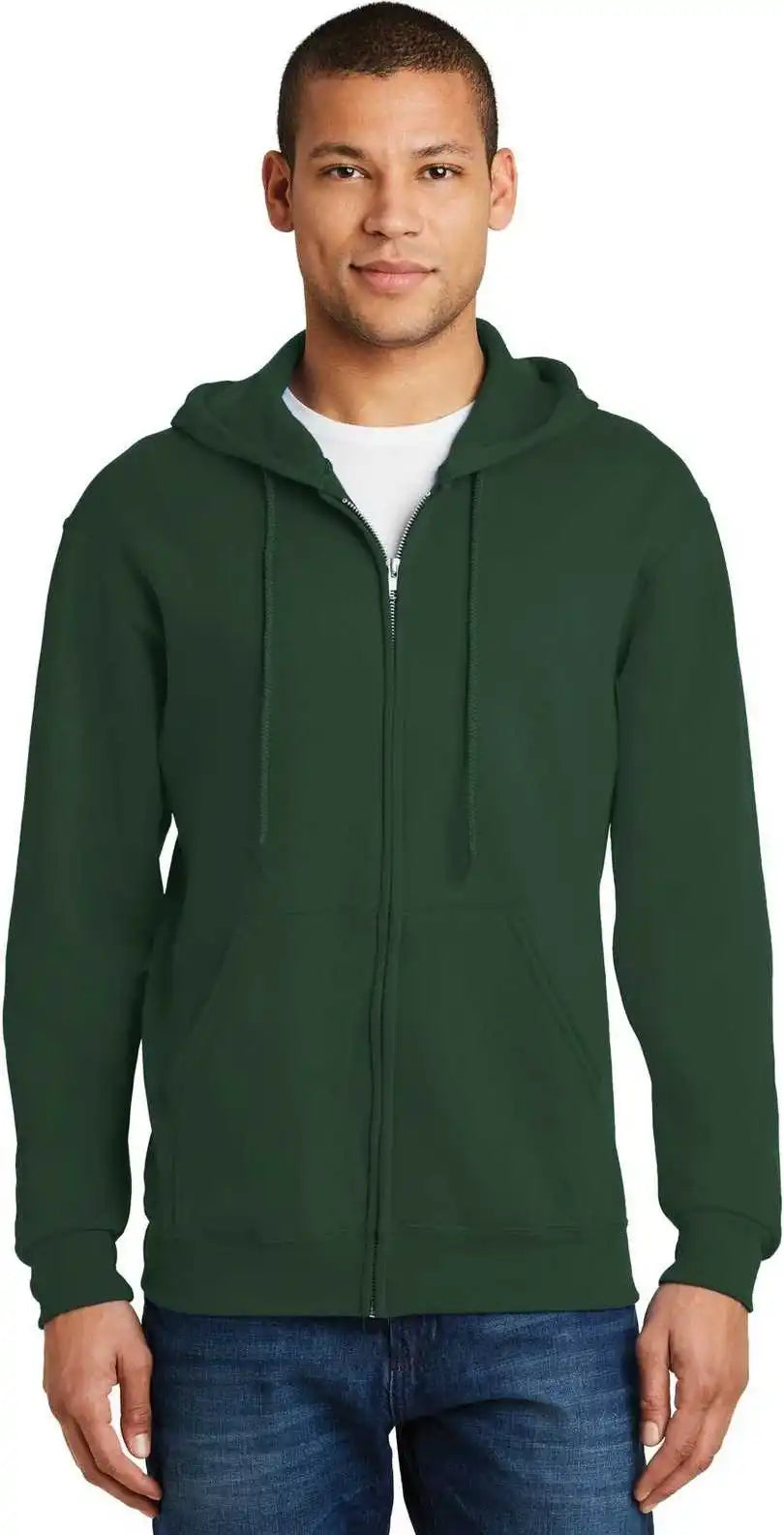 Jerzees 993m Nublend Full Zip Hooded Sweatshirt Forest Green