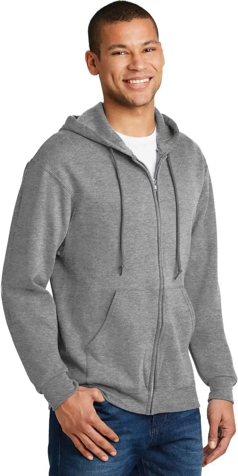 Jerzees 993m Nublend Full Zip Hooded Sweatshirt Oxford