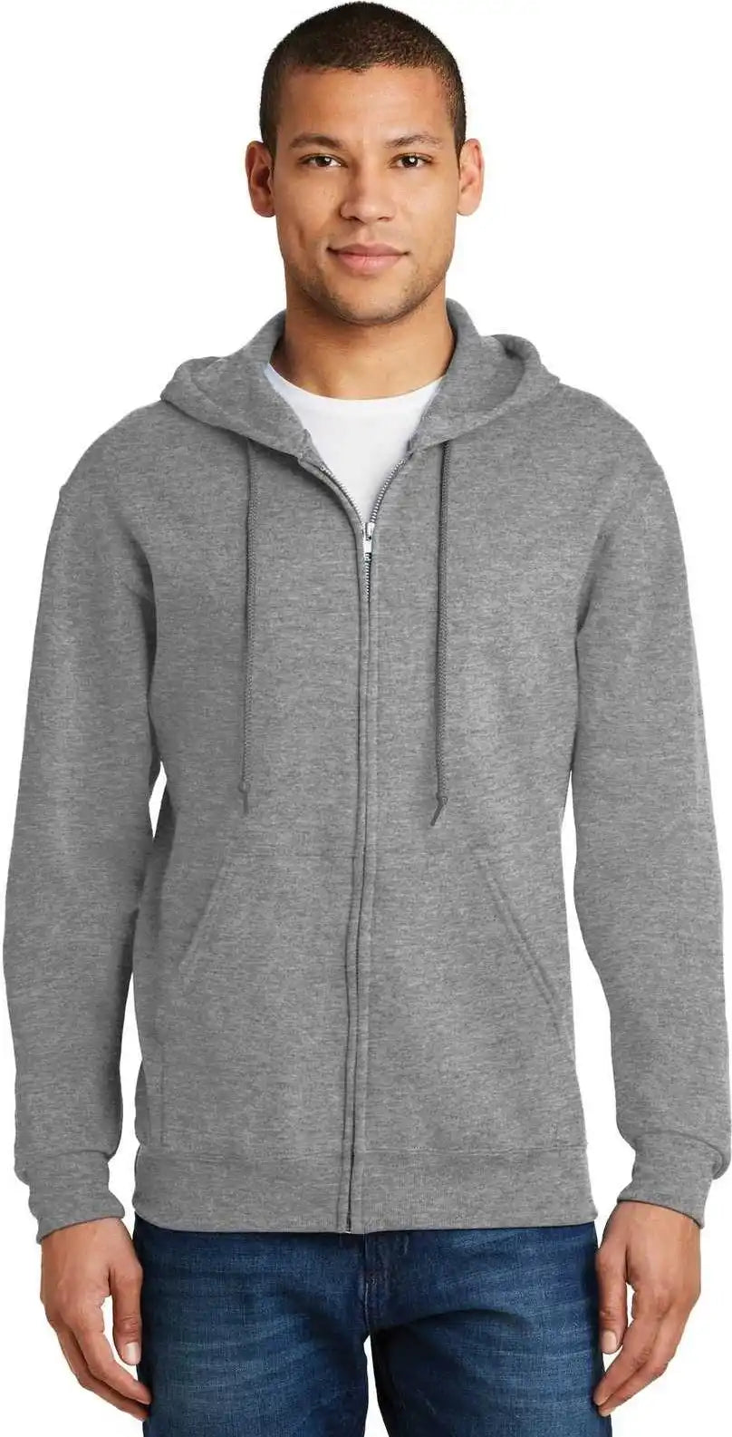 Jerzees 993m Nublend Full Zip Hooded Sweatshirt Oxford