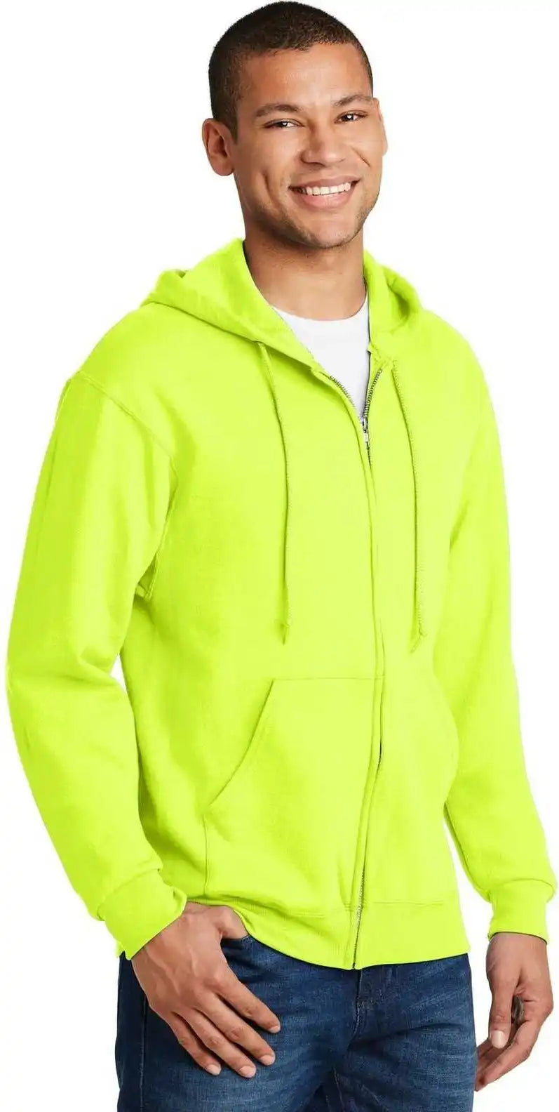 Jerzees 993m Nublend Full-zip Hooded Sweatshirt - Safety Green
