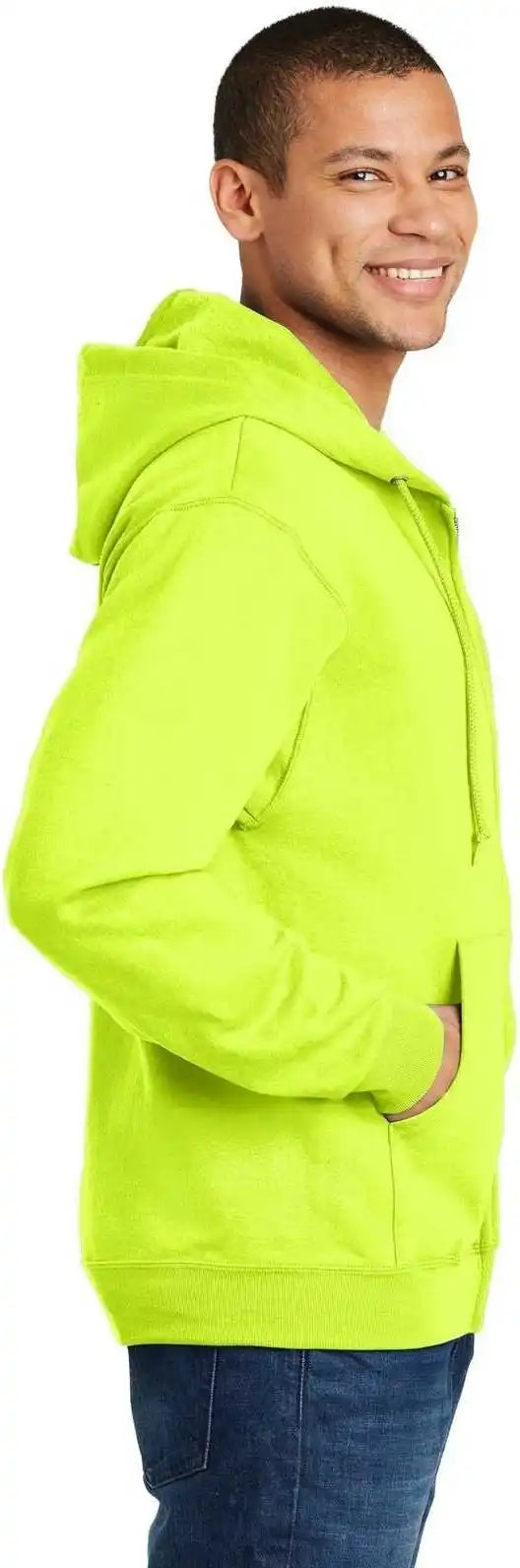Jerzees 993m Nublend Full-zip Hooded Sweatshirt - Safety Green