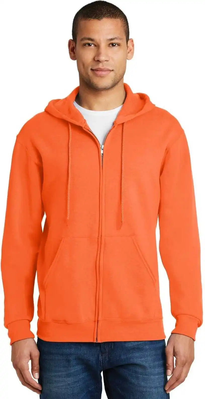 Jerzees 993m Nublend Full-zip Hooded Sweatshirt - Safety Orange
