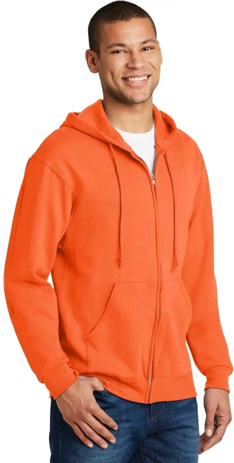 Jerzees 993m Nublend Full-zip Hooded Sweatshirt - Safety Orange