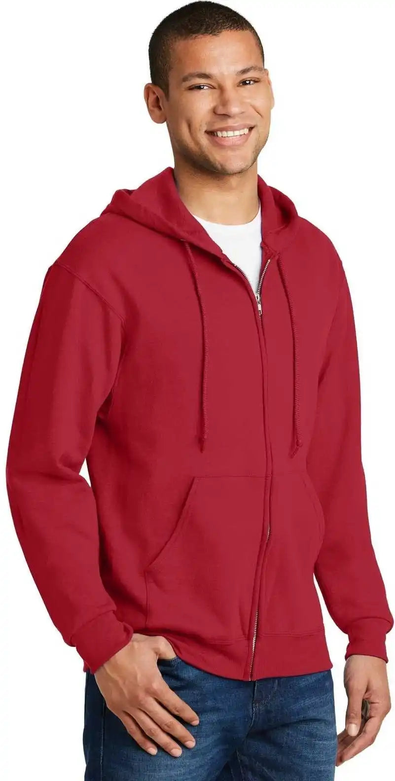 Jerzees 993m Nublend Full Zip Hooded Sweatshirt True Red