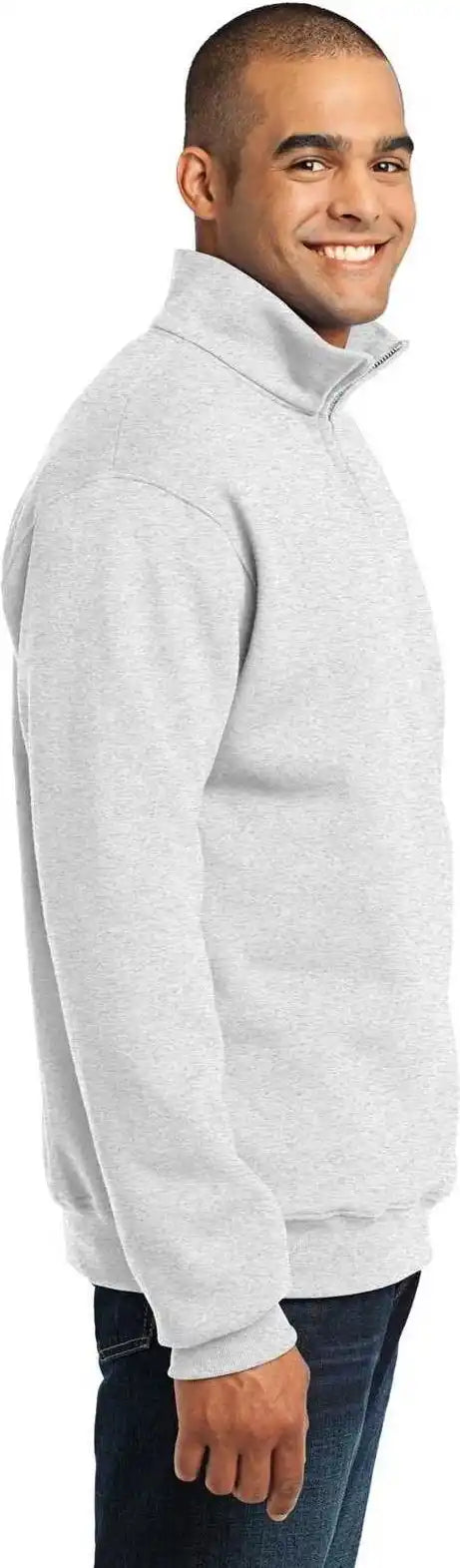 Jerzees 995m Nublend 1/4 Zip Cadet Collar Sweatshirt Ash