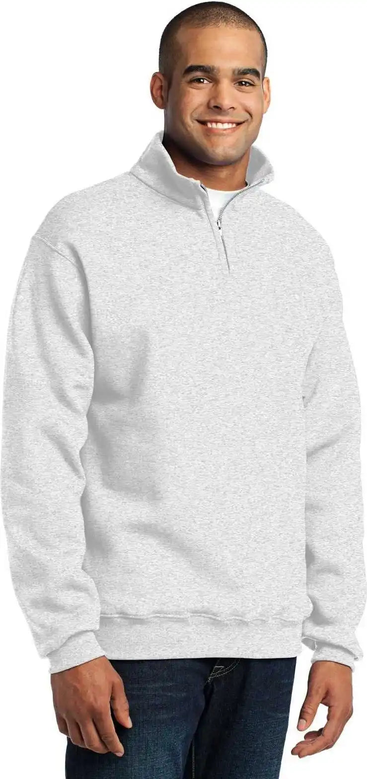 Jerzees 995m Nublend 1/4 Zip Cadet Collar Sweatshirt Ash