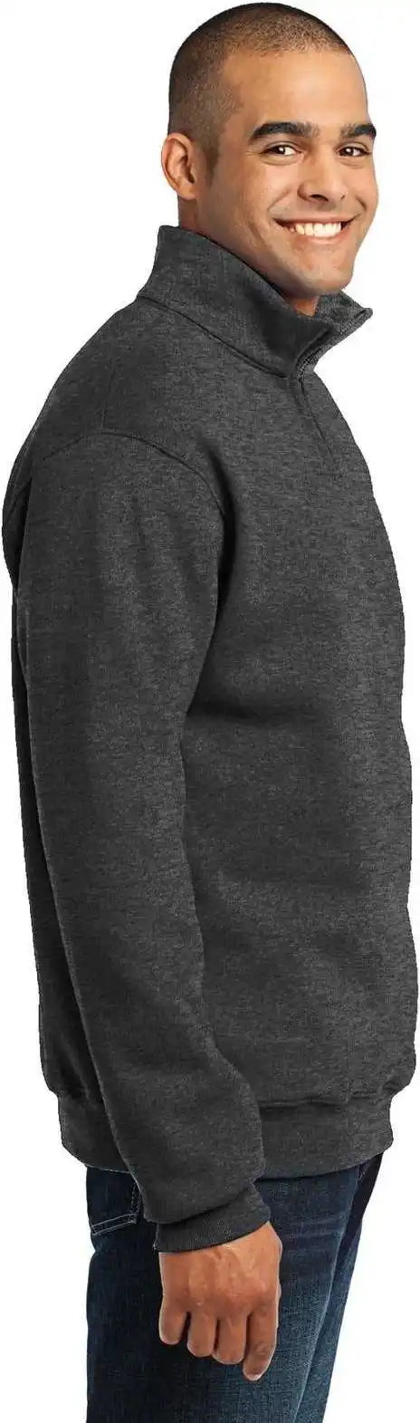 Jerzees 995m Nublend 1/4-zip Cadet Collar Sweatshirt - Black Heather