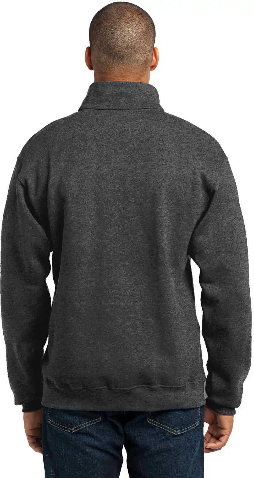 Jerzees 995m Nublend 1/4 Zip Cadet Collar Sweatshirt Black Heather