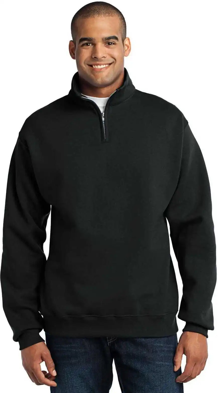 Jerzees 995m Nublend 1/4 Zip Cadet Collar Sweatshirt Black