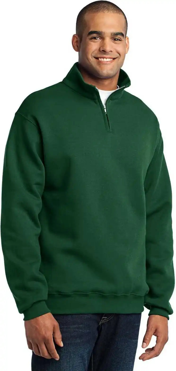 Jerzees 995m Nublend 1/4 Zip Cadet Collar Sweatshirt Forest Green