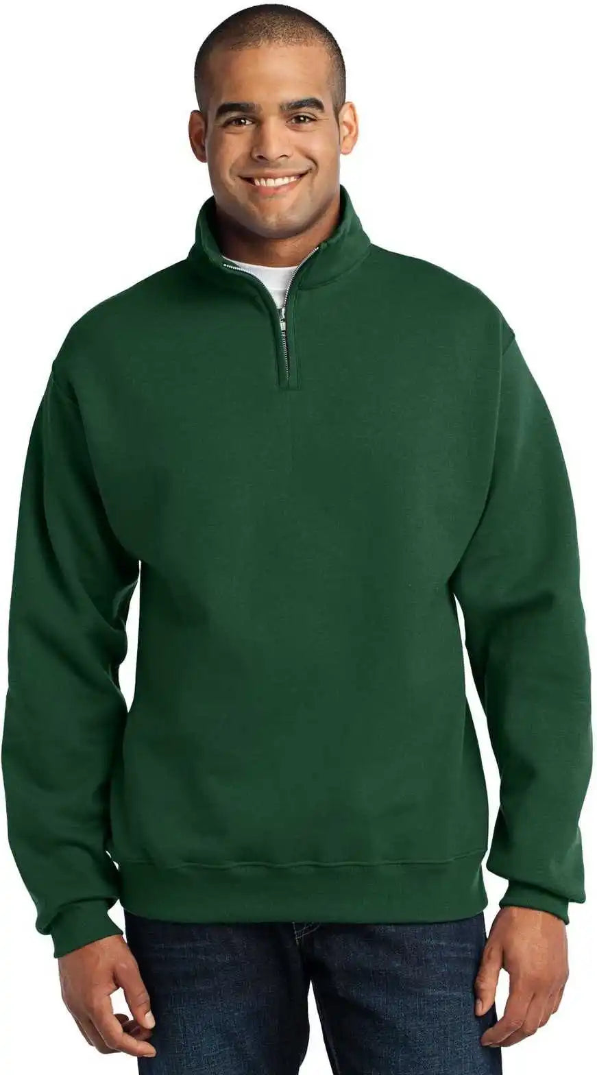 Jerzees 995m Nublend 1/4 Zip Cadet Collar Sweatshirt Forest Green