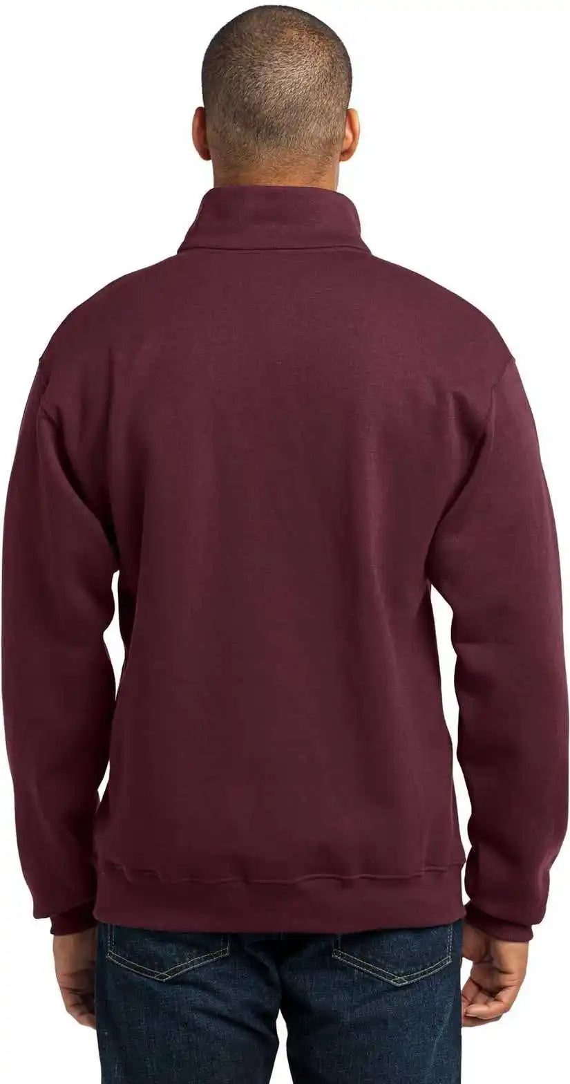 Jerzees 995m Nublend 1/4 Zip Cadet Collar Sweatshirt Maroon