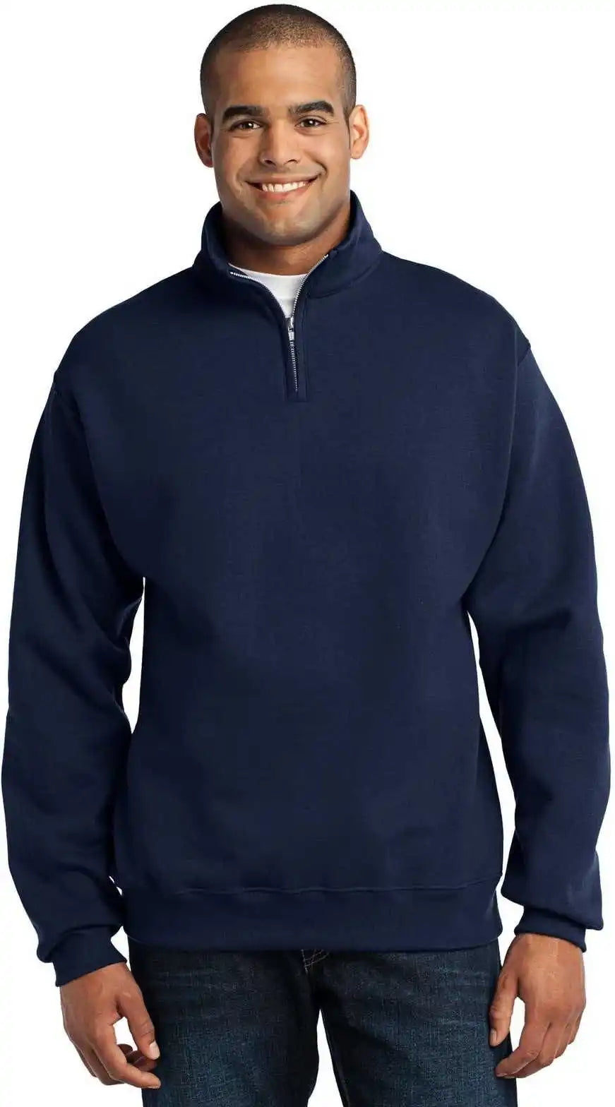 Jerzees 995m Nublend 1/4 Zip Cadet Collar Sweatshirt Navy