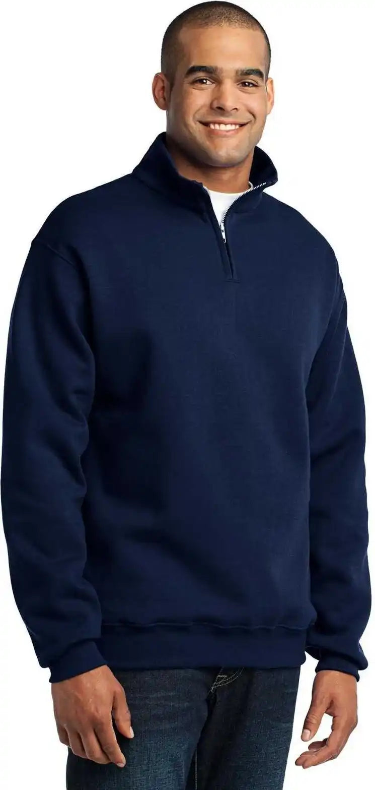 Jerzees 995m Nublend 1/4 Zip Cadet Collar Sweatshirt Navy