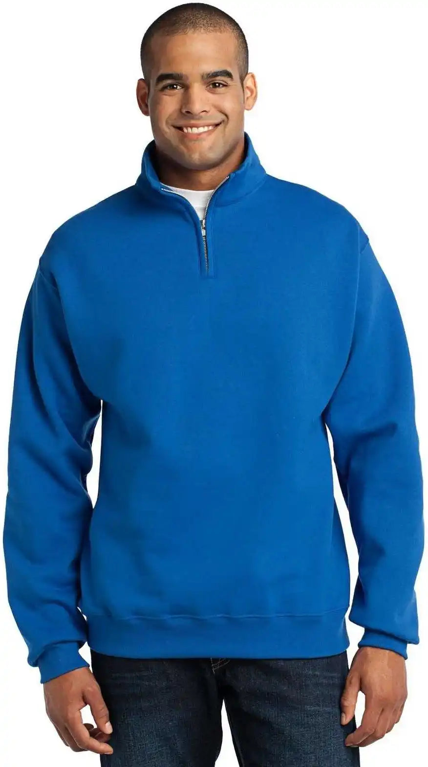 Jerzees 995m Nublend 1/4 Zip Cadet Collar Sweatshirt Royal