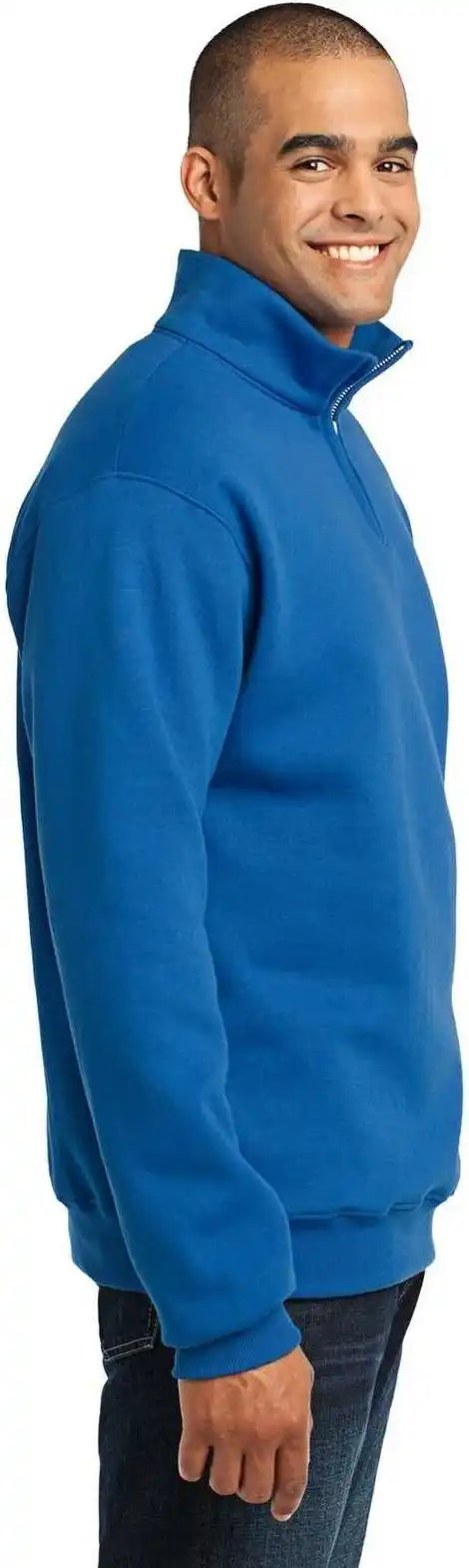 Jerzees 995m Nublend 1/4 Zip Cadet Collar Sweatshirt Royal
