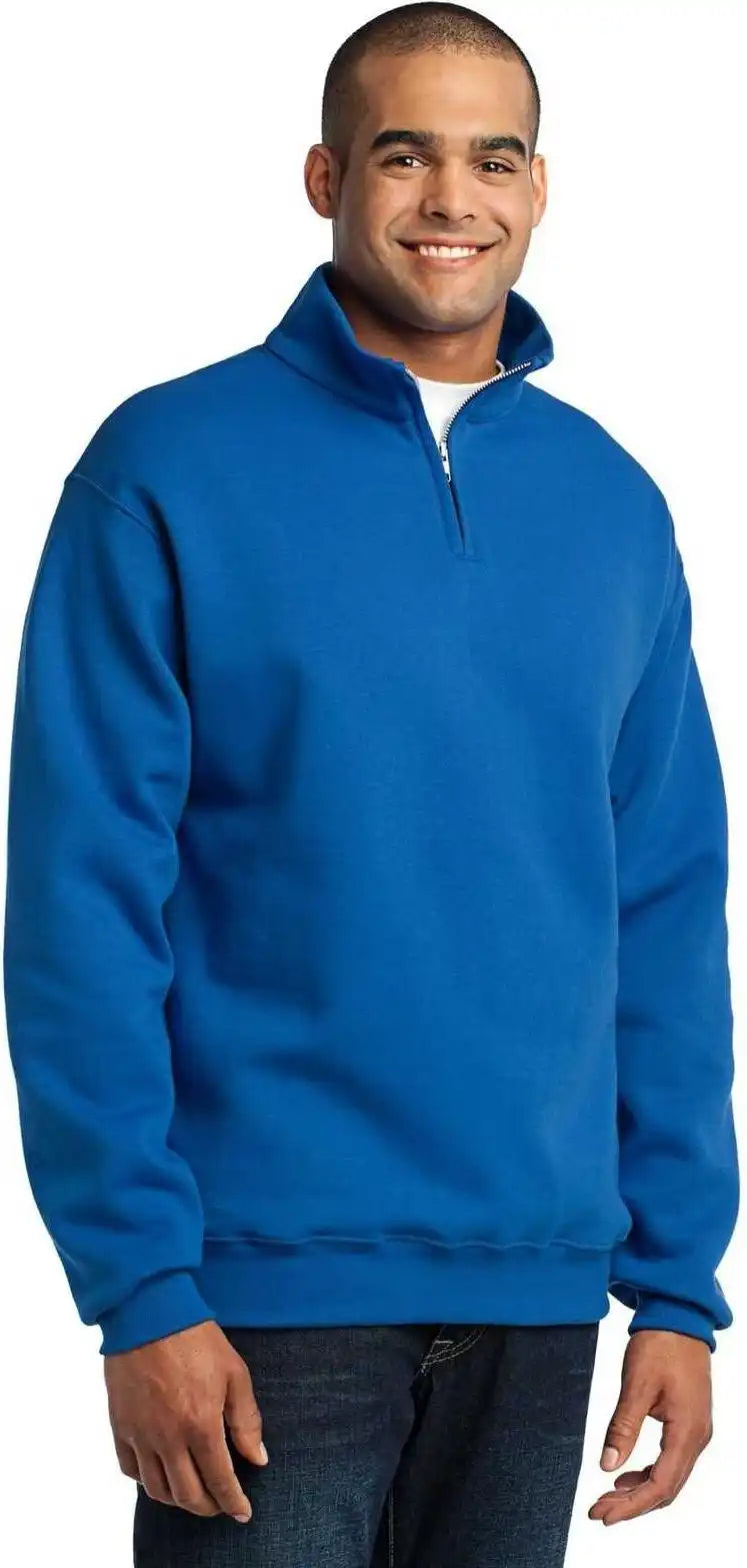 Jerzees 995m Nublend 1/4 Zip Cadet Collar Sweatshirt Royal