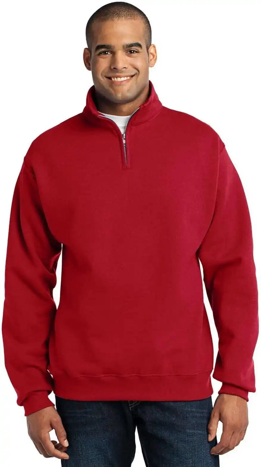 Jerzees 995m Nublend 1/4 Zip Cadet Collar Sweatshirt True Red