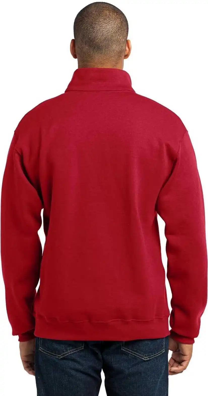 Jerzees 995m Nublend 1/4 Zip Cadet Collar Sweatshirt True Red