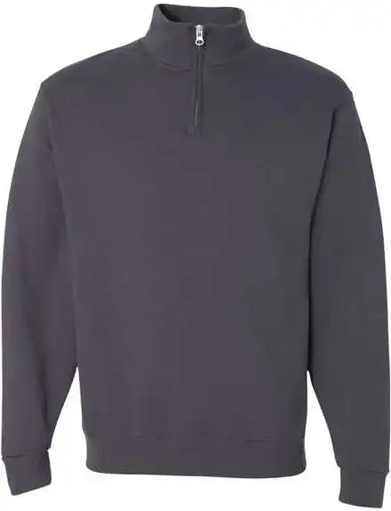 Jerzees 995mr Nublend Cadet Collar Quarter-zip Sweatshirt - Charcoal Grey