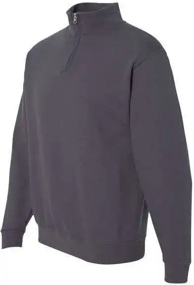 Jerzees 995mr Nublend Cadet Collar Quarter-zip Sweatshirt - Charcoal Grey