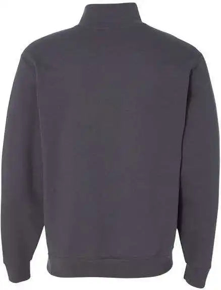 Jerzees 995mr Nublend Cadet Collar Quarter-zip Sweatshirt - Charcoal Grey