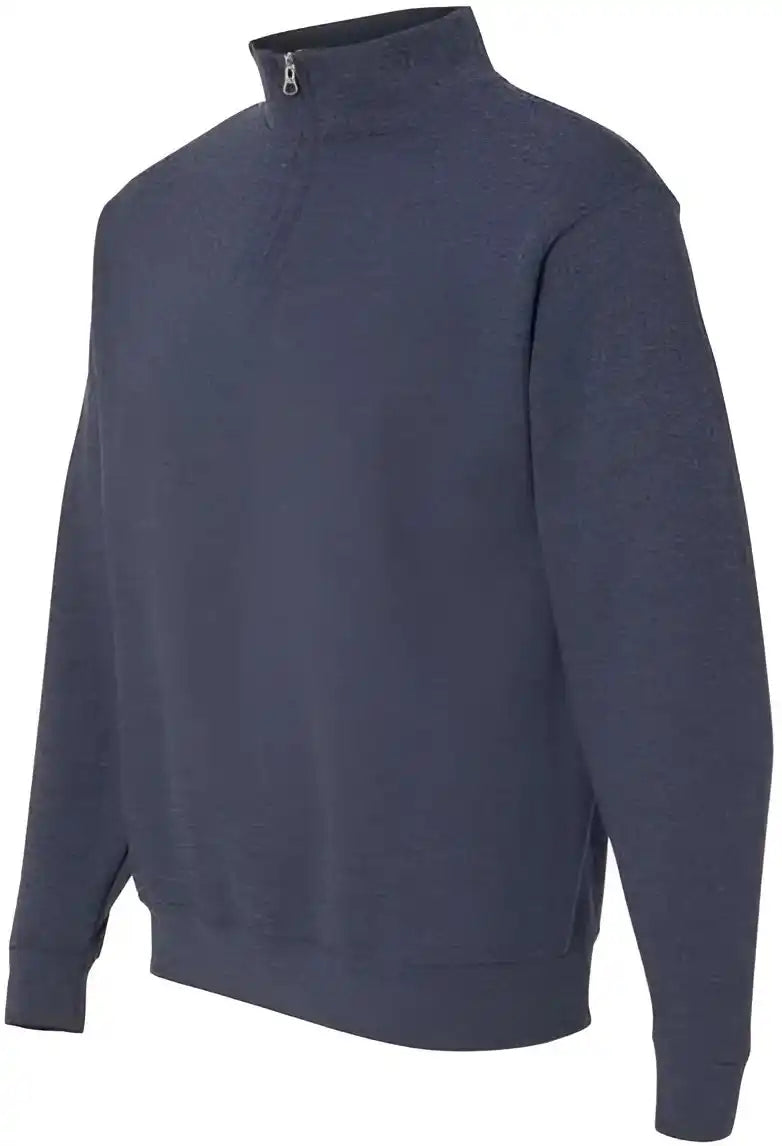 Jerzees 995mr Nublend Cadet Collar Quarter-zip Sweatshirt - Vintage Heather Navy