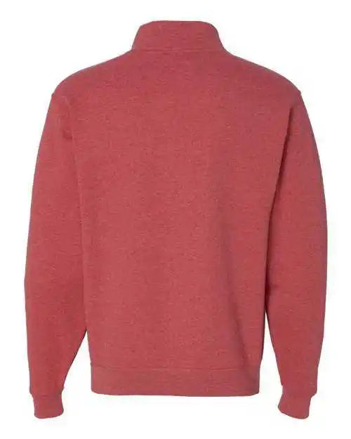Jerzees 995mr Nublend Cadet Collar Quarter-zip Sweatshirt - Vintage Heather Red