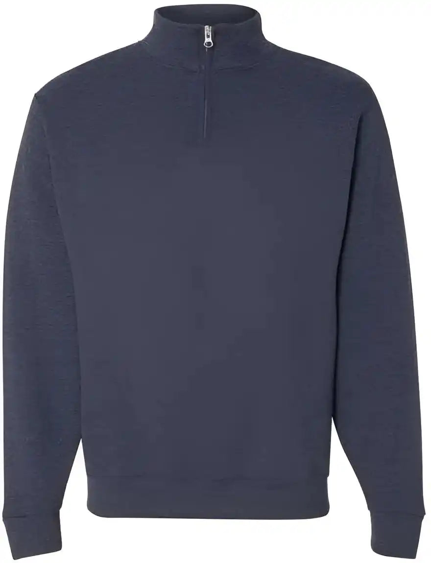 Jerzees 995mr Nublend Cadet Collar Quarter-zip Sweatshirt - Vintage Heather Navy