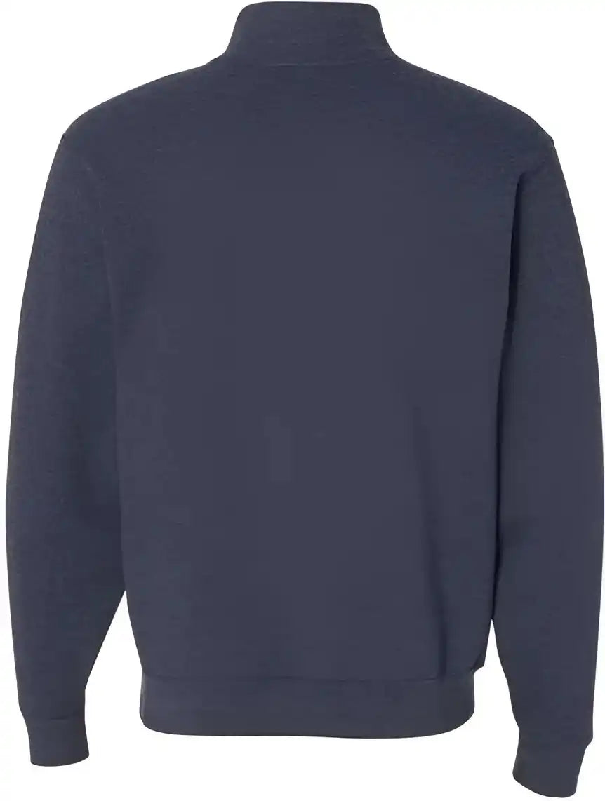 Jerzees 995mr Nublend Cadet Collar Quarter-zip Sweatshirt - Vintage Heather Navy