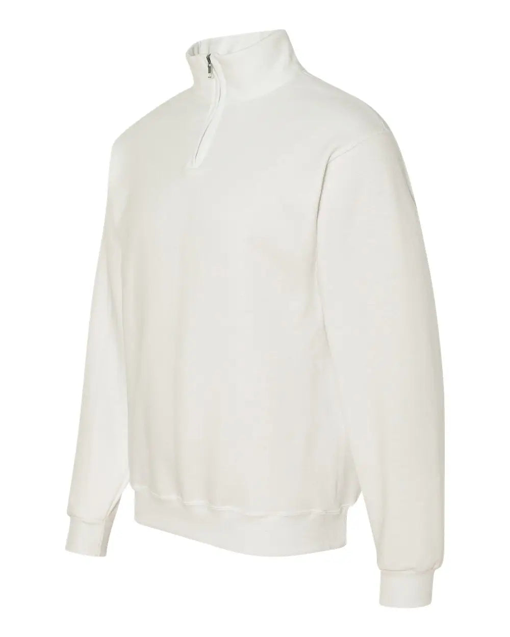 Jerzees 995mr Nublend Cadet Collar Quarter-zip Sweatshirt - White