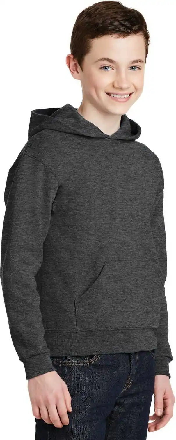 Jerzees 996y Youth Nublend Pullover Hooded Sweatshirt Black Heather
