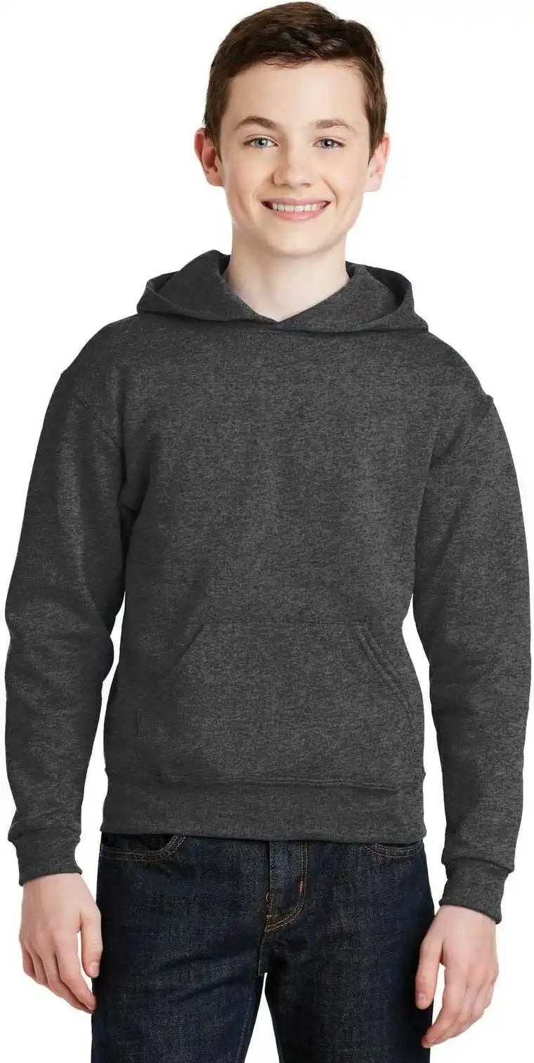 Jerzees 996y Youth Nublend Pullover Hooded Sweatshirt Black Heather