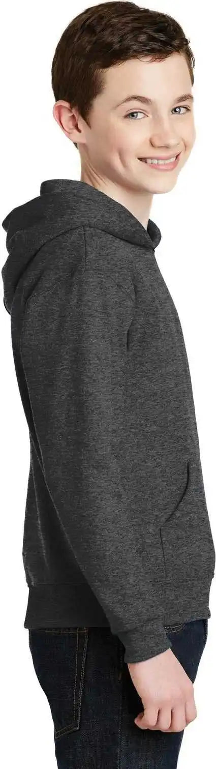 Jerzees 996y Youth Nublend Pullover Hooded Sweatshirt Black Heather