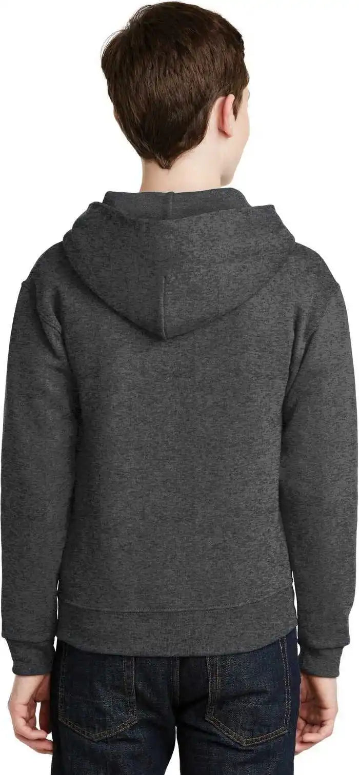 Jerzees 996y Youth Nublend Pullover Hooded Sweatshirt Black Heather